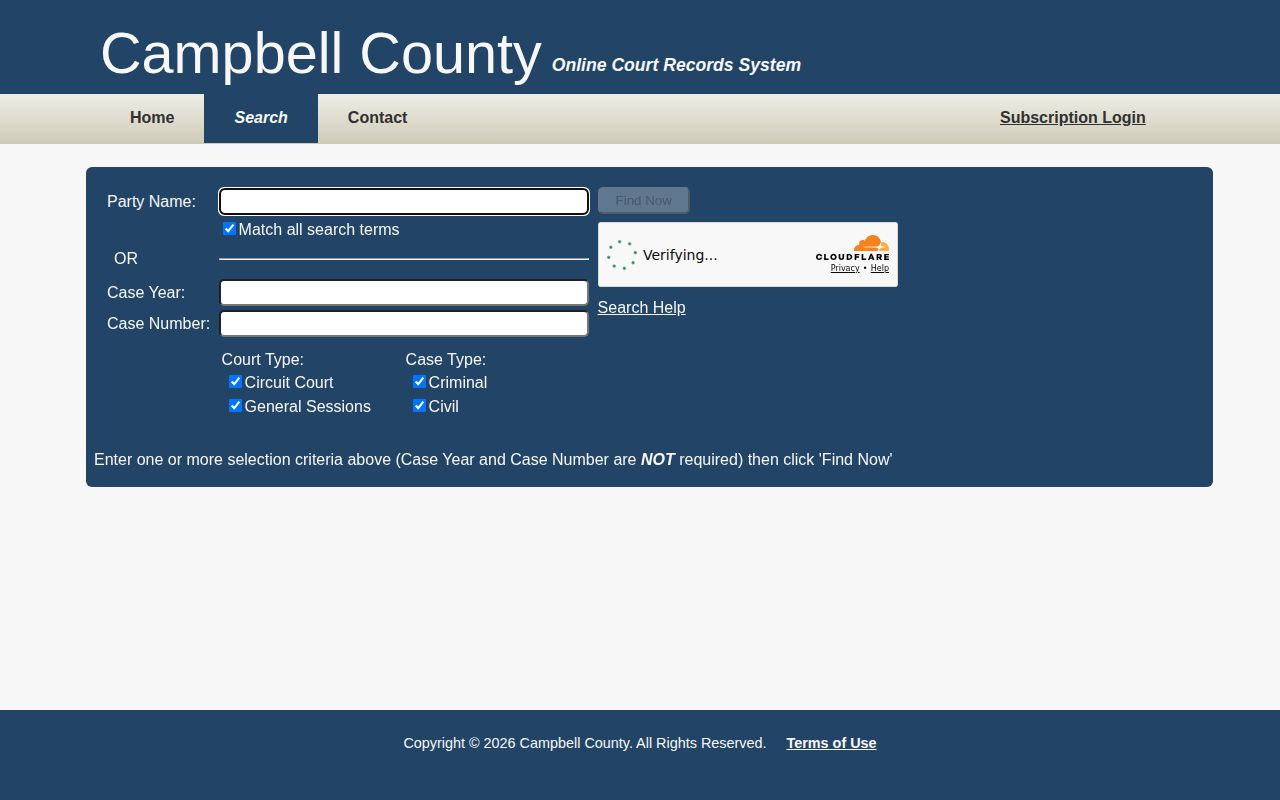 Campbell County released inmate court record search